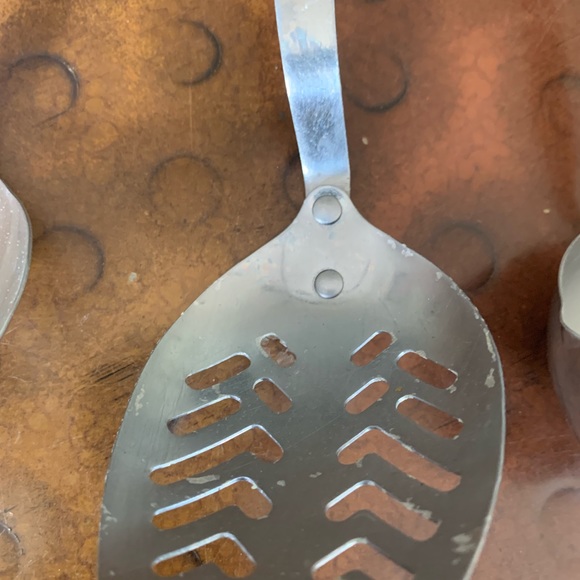 VINTAGE CUTCO 12 13 15 SLOTTED STAINLESS STEEL BROWN HANDLE SERVING SPOON LADEL - Picture 7 of 13